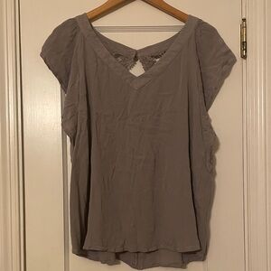 Torrid Charcoal V-Neck Blouse